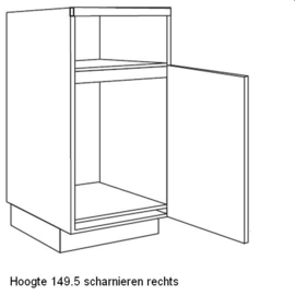 Apparatenkast voor koel-/vrieskast nishoogte 88 en (combi) oven nishoogte 36,5