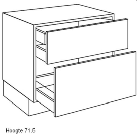Onderkast met korven en binnenlade