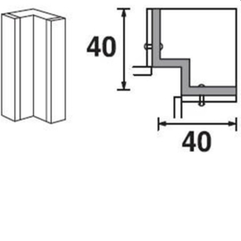 Paslijst hoek 90° | 65 cm hoog, 40 x 40* cm breed (OEP65 90)