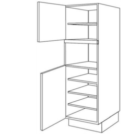 Apparatenkast 202 nis 36.5, 38 of 45 cm scharnieren links (GR202MC xx L)