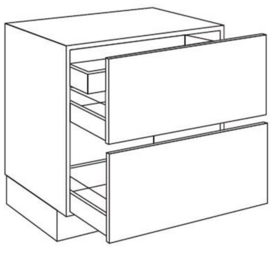 Kookplaatkast met 2 korflades en 1 binnenlade | 78 cm hoog, 80 cm breed (UKM2A8078IS)