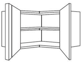 Hoekbovenkast 90° | 65 cm hoog, 65 x 65* cm breed (OE6565)