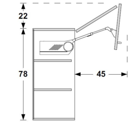 Bovenkast met vouwdeur