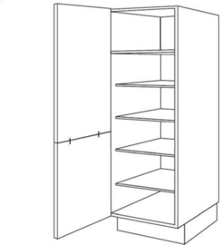 Servieskast 215 30 cm breed met 5 legplanken scharnieren links (HRG30 215 L)