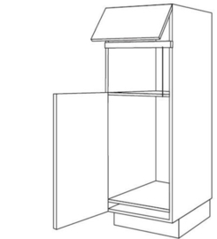 Apparatenkast 202 nis 36,5 of 38 cm en nis 123 cm scharnieren links (GR202 MC xx K123 L)