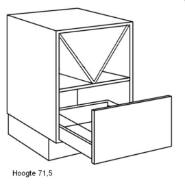 Onderkast-wijn-flessenrek met V-element