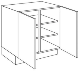 Onderkast met 2 deuren | 78 cm hoog, 80 cm breed (U8078DT)