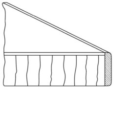 Kunststof werkblad 25 mm met randlijst per cm (AP2590DKK)