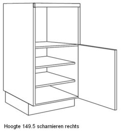 Apparatenkast voor (combi) oven nishoogte 59