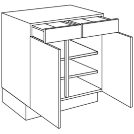 Onderkast met 2 deuren en 2 lades | 78 cm hoog, 80 cm breed (US8078)