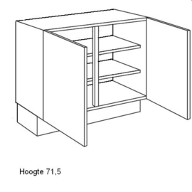 Plus+ Onderkast minder diep met deuren en legplanken