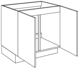 Spoelkast met 2 deuren | 78 cm hoog, 80 cm breed (SPU8078DT)