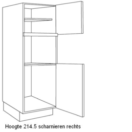 Apparatenkast voor koel-/vrieskast nishoogte 88 en oven nishoogte 59