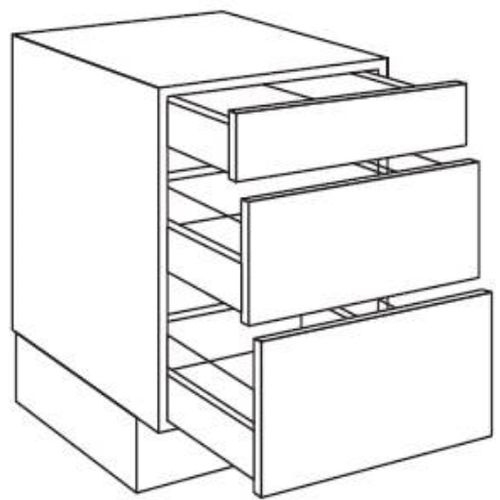 Onderkast met 1 lade en 2 korflades | 71,5 cm hoog, 45 cm breed (US2A4572)  | Onderkasten met lade | Keukenpakket