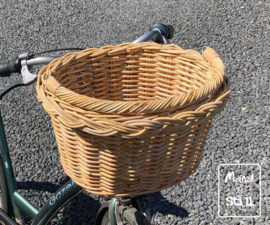 Ovale fietsmand met haken "naturel" (40x35x25cm)