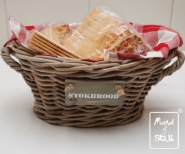 Stokbroodmandje met hengsels (35x24x15cm)