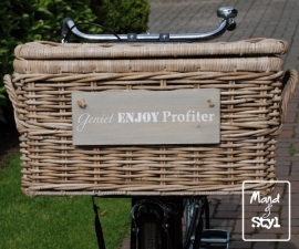 Middelgrote rotan fietsmand/koffer (62x37x38cm)