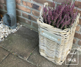 Kleine plantenpot vierkant met hengsels (24x24x37cm)