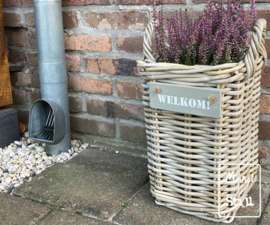 Kleine plantenpot vierkant met hengsels (24x24x37cm)