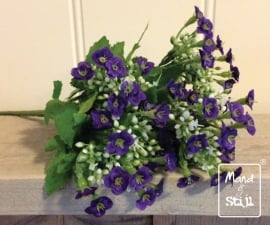 Kunstbloemboeketje White/Purple