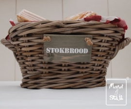 Stokbroodmandje met hengsels (35x24x15cm)