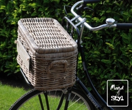 Kleine rotan fietsmand/koffer (51x28x28cm)