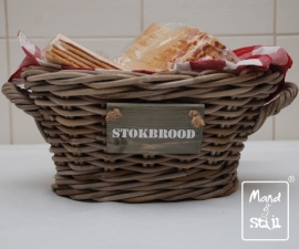 Stokbroodmandje met hengsels (35x24x15cm)