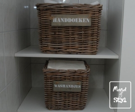 Badkamerset hoge lademanden (40x40x30cm en 25x25x21cm)