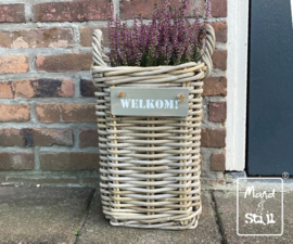 Kleine plantenpot vierkant met hengsels (24x24x37cm)