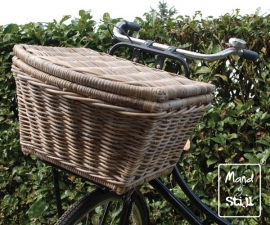 Rond toelopende fietsmand met klep (47x42x29cm)