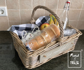 Open picknickmand rechthoekig (40x28x14cm)