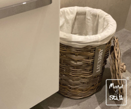 Middel ronde wasmand met deksel (36x50cm)