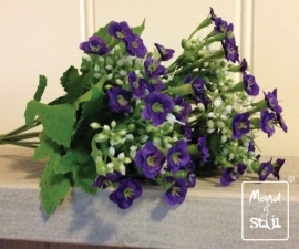 Kunstbloemboeketje White/Purple