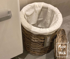 Middel ronde wasmand met deksel (36x50cm)