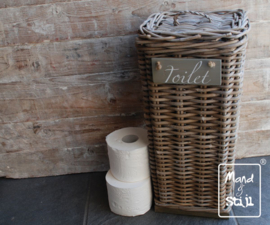 Rotan toiletrolhouder vierkant (25x25x50cm)