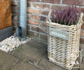 Kleine plantenpot vierkant met hengsels (24x24x37cm)