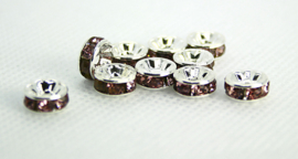 4016 Spacer met rhinestone. 8 mm. 10 stuks.