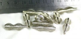 Spring Beads, platinum kleur 10 stuks