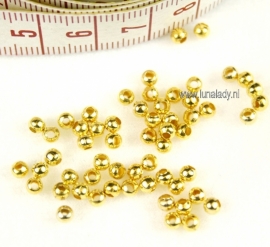 Spacer Beads goudkleur. ±  75stuks.