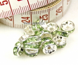 4002 Spacer met rhinestone.  8 mm. 10 stuks.