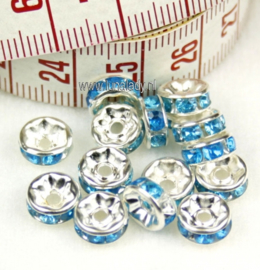 4003 Spacer met rhinestone. 8 mm. 10 stuks. 