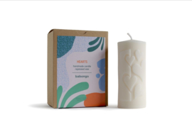 Babongo Hearts rapeseed wax candle - handmade