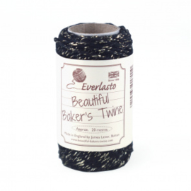 Katoenen baker's twine zwart metallic