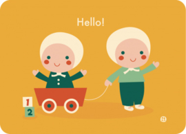 ansichtkaart Hello! Twins - BORA illustraties