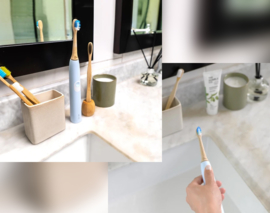 Humblebrush - Set van 4 bamboe opzetborstels voor elektrische tandenborstel