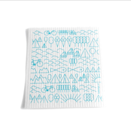 Babongo vaatdoek Travel blue on white - biologisch afbreekbaar