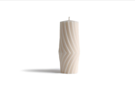 Babongo Diagonal Stripes rapeseed wax candle - handmade