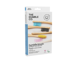 Set van 5 Humblebrush bamboe tandenborstels adult medium