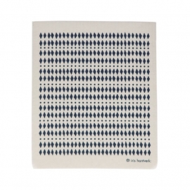 Biodegradable dishcloth - diamonds blue