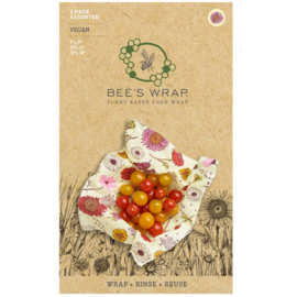 Bee's Wrap vegan wasdoeken  - Meadow Magic 3 stuks, klein, middel en groot